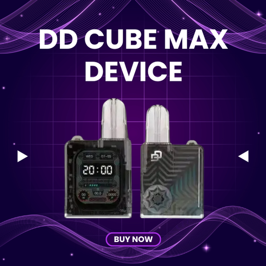DD Cube Max rechargeable pod device in sleek metallic finish