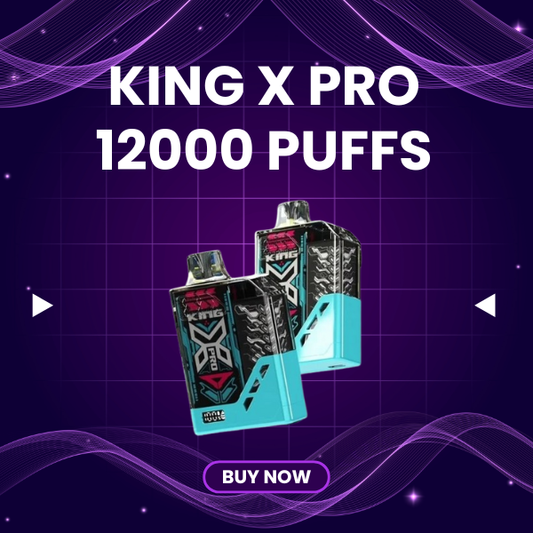 King X Pro 12000 Puffs disposable vape with metallic finish