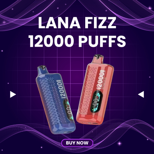 Digital battery and juice level indicators on Lana Fizz 12k display