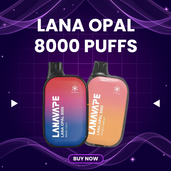 Lana Opal 8000 Puffs disposable vape with translucent crystal body