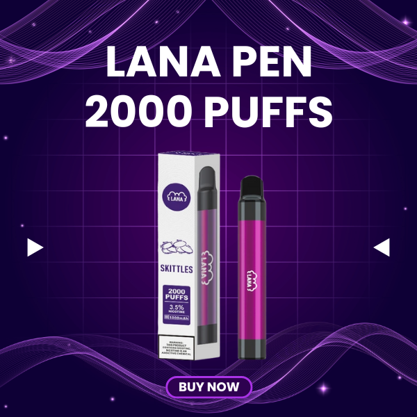 Lana Pen 2000 Puffs slim pen-style disposable vape in solid color