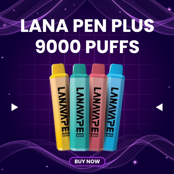Lana Pen Plus 9000 Puffs slim pen-style disposable vape in matte finish