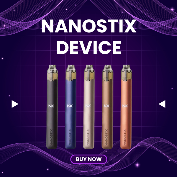 Nanostix closed pod device in premium metallic gray finish