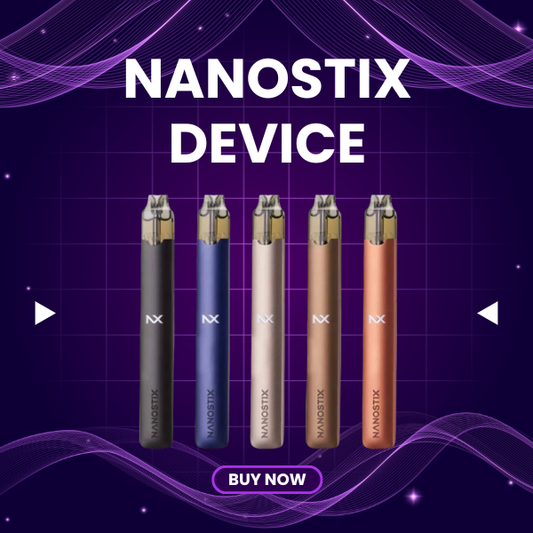Nanostix closed pod device in premium metallic gray finish