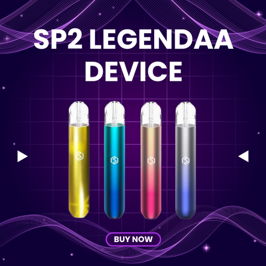 SP2 Legendaa closed pod device in sandblasted metallic finish