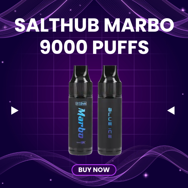 Salthub Marbo 9000 Puffs disposable vape in iconic canteen design