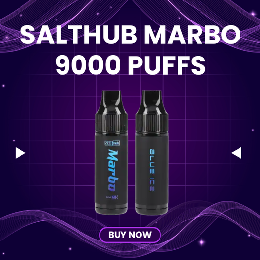 Salthub Marbo 9000 Puffs disposable vape in iconic canteen design